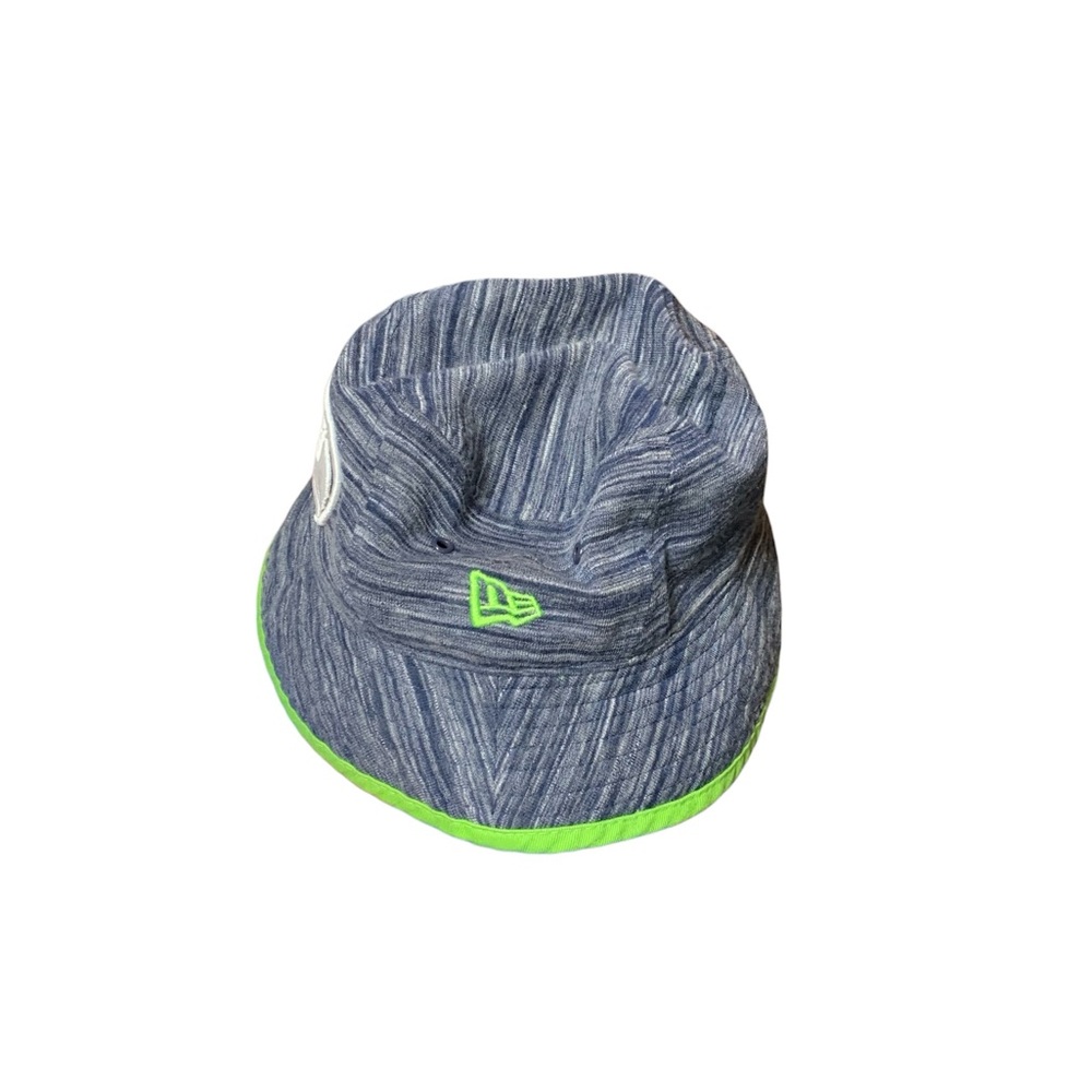 NEW ERA NFL Seattle Seahawks Bucket Hat - Official Team Gear - Navy/Lime Green - Picture 3 of 5